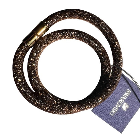 NWT Swarovski Gold/Brown Crystal Bracelet / Necklace - Picture 3 of 10